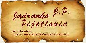 Jadranko Pijetlović vizit kartica